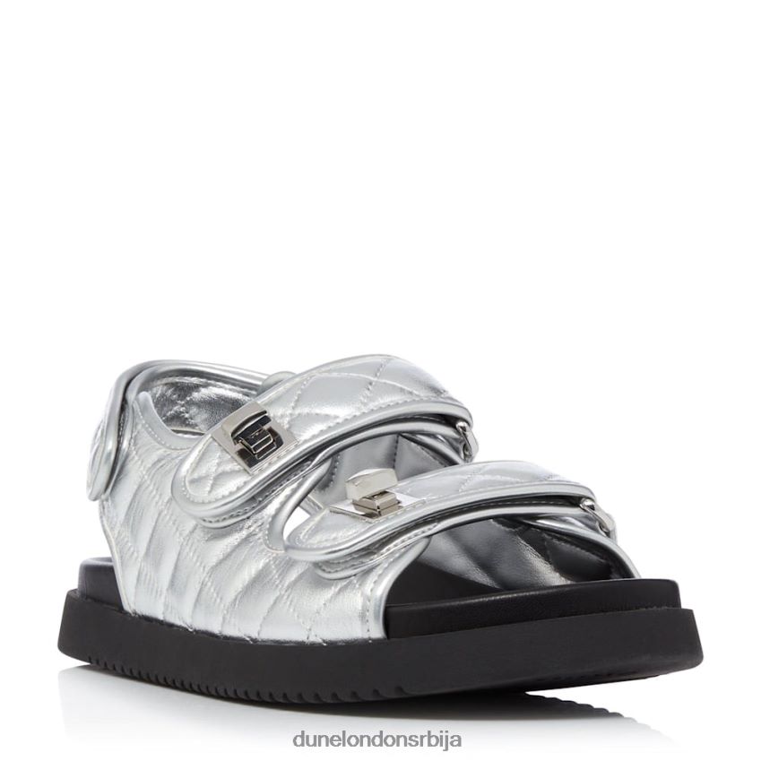 Жене Dune London сребро равне сандале са двоструким ременом лоцкстоцкк J80F88428