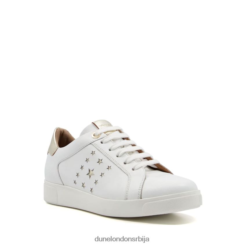 Жене Dune London бео патике са везицама са детаљима звезда цвет базге J80F88636