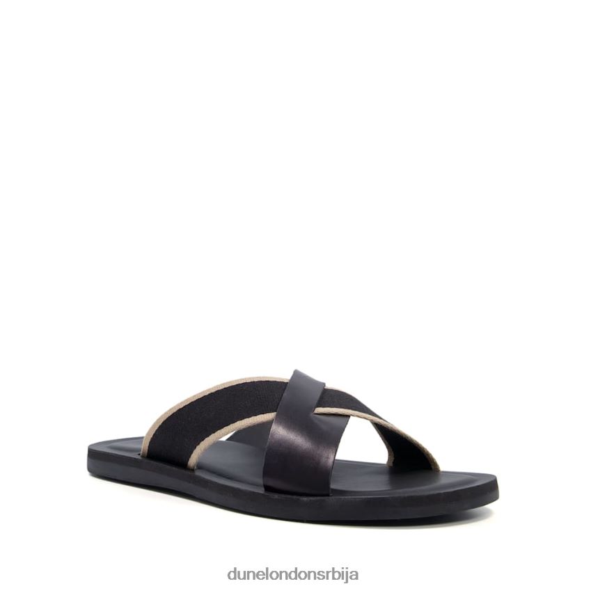 мушкарци Dune London црн клизачи са укрштеним тракама идеалан J80F88741