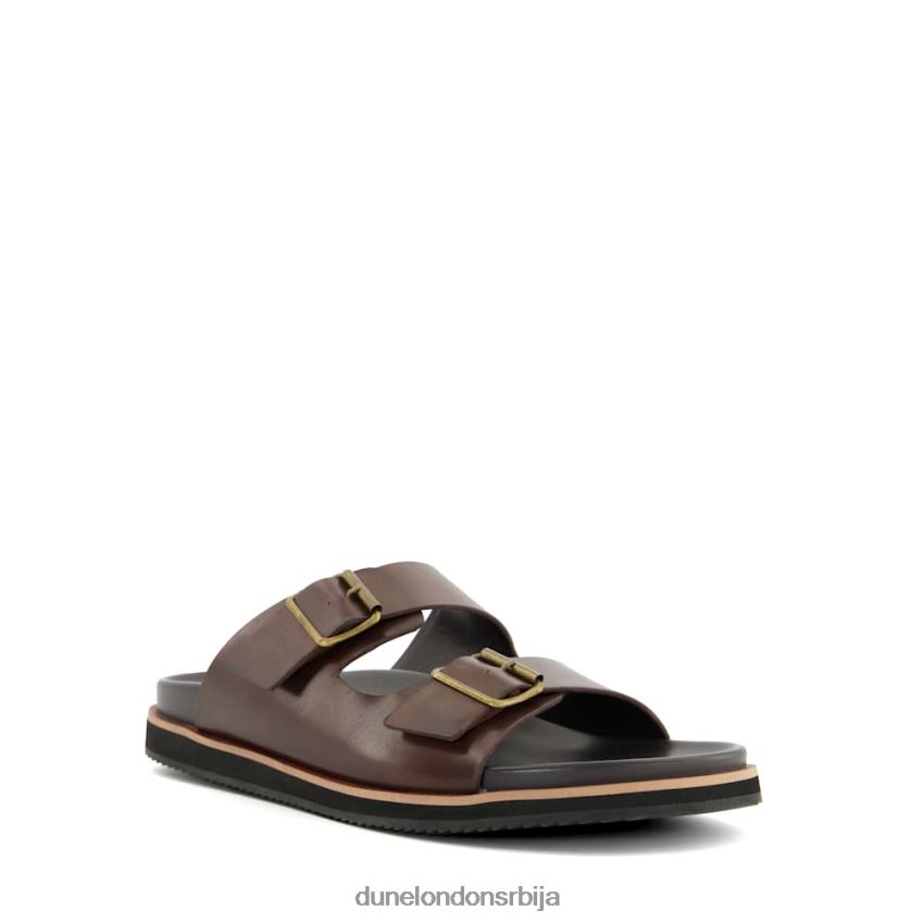 мушкарци Dune London браон лежерне кожне сандале са копчом итаре J80F88784