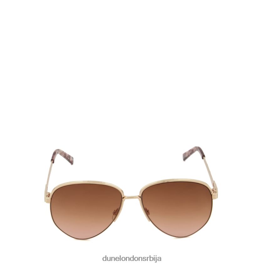 Жене Dune London ружичасто злато овалне наочаре за сунце у облику корњачевине гравитације J80F88168