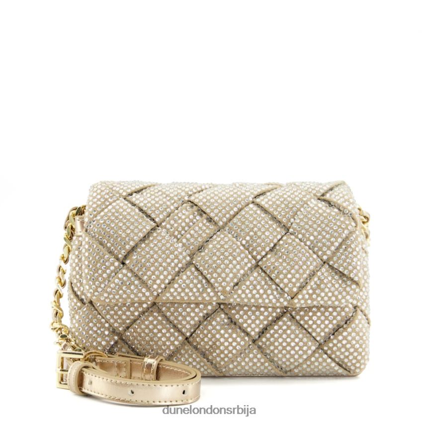 Жене Dune London ружичасто злато мала дијамантна плетена торба за крст динидемпси J80F88181