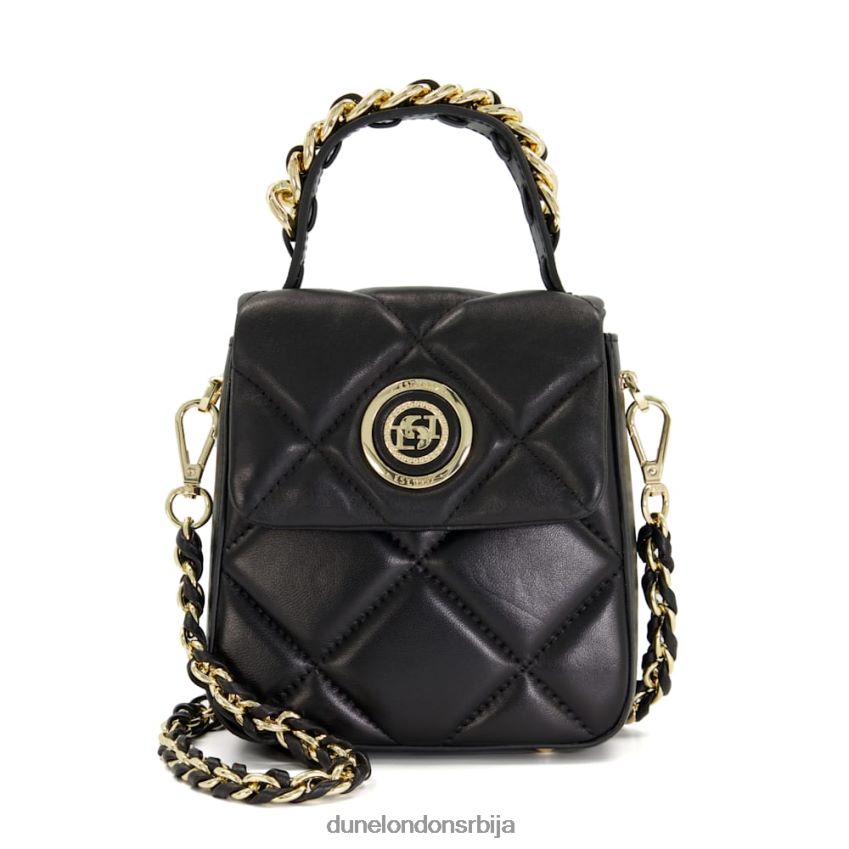 Жене Dune London црн мала кожна торба преко ланчића са детаљима војвоткиња м J80F88211